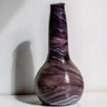 Burgundy Hand Blown irregular vase