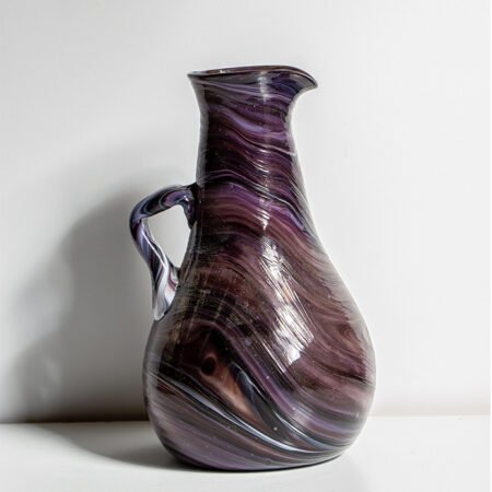 Burgundy Jar-Like Glass vase