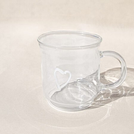 SET OF 2 BOROSILICATE HEART MUG