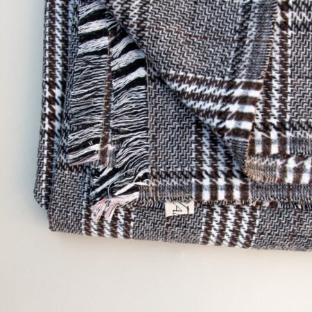 BROWN CHECKER WOOLEN SOFA THROW