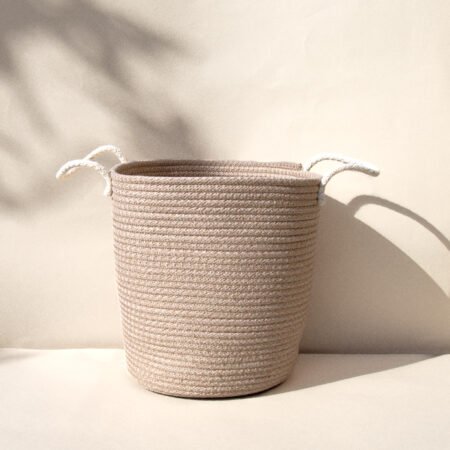COTTON STORAGE BASKET WITH HANDLE