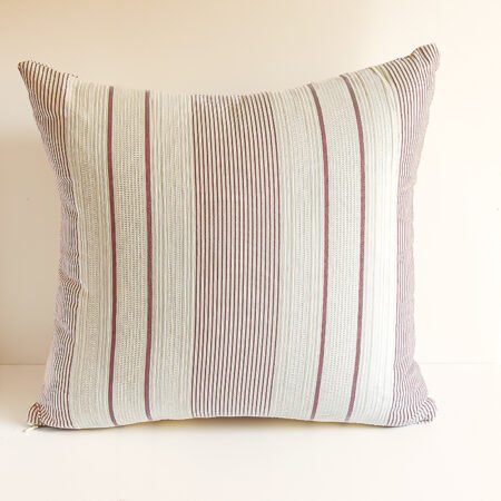 COTTON BURGUNDY STRIPPED CUSHION